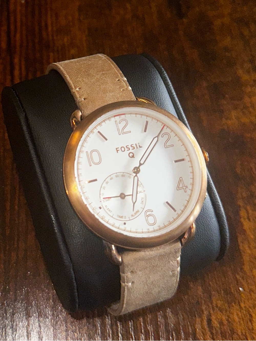 Fossil FTW-1129 Hybrid Smartwatch Q Tailor Light Brown Leather Women's Rose Gold